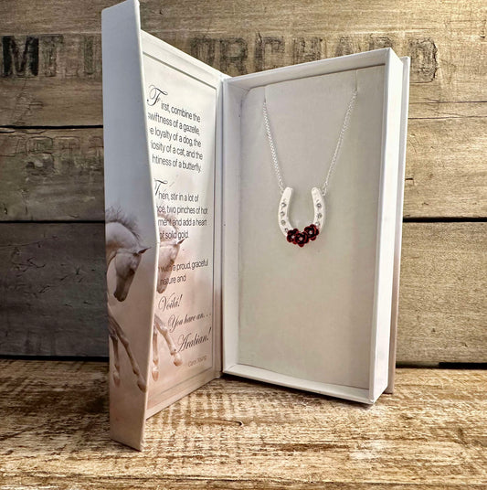 Equestrian: ARABIAN/Horseshoe with Roses Necklace