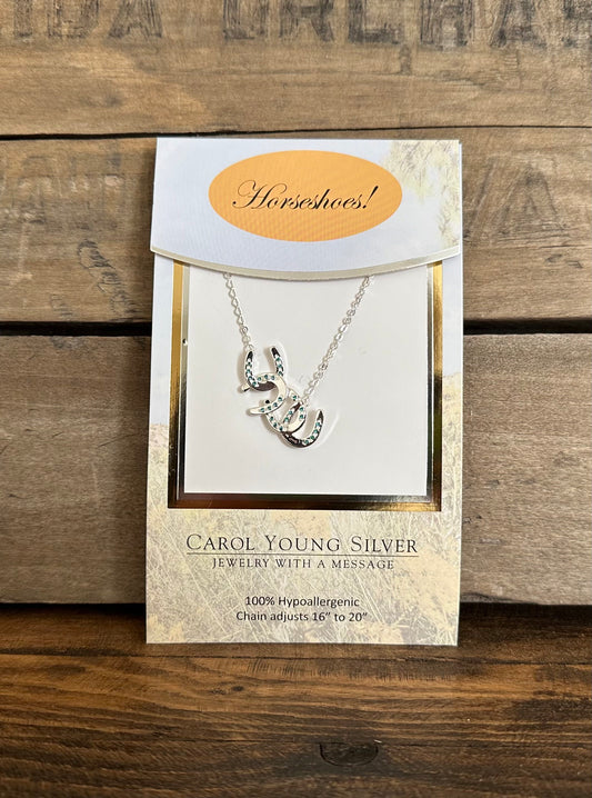 Horseshoes cascading CARDED Necklace Petite