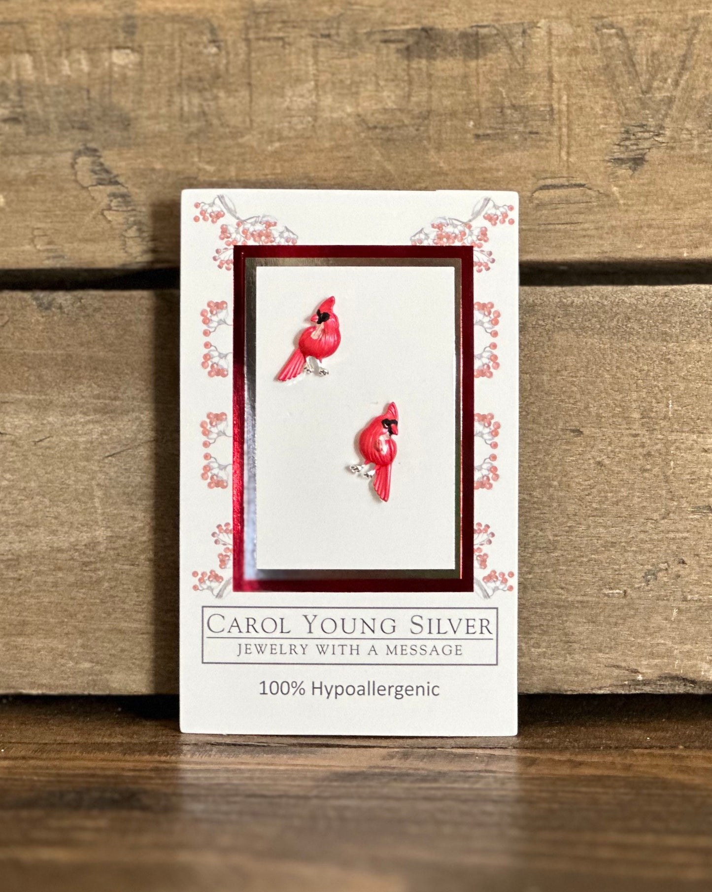 Cardinal Earrings / Simple Stud