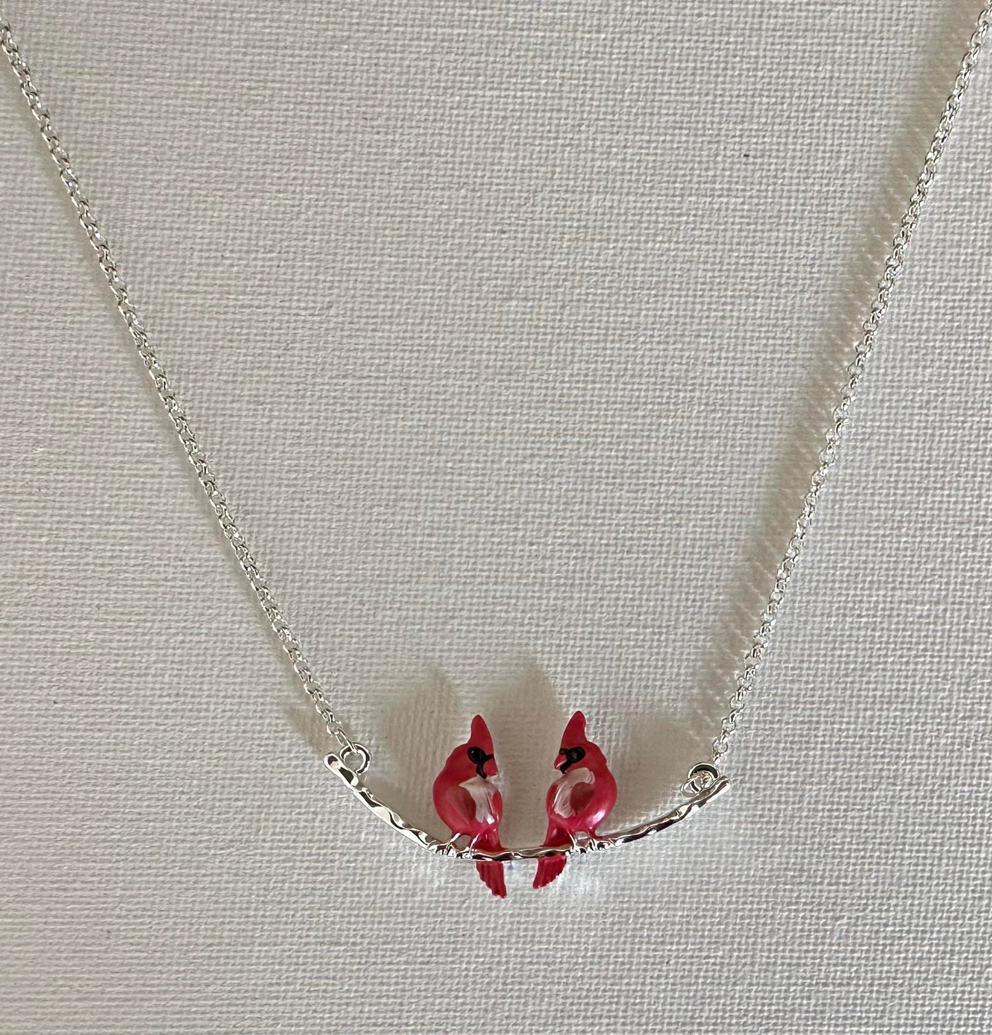 Cardinal BOXED Silver Tone Branch Necklace