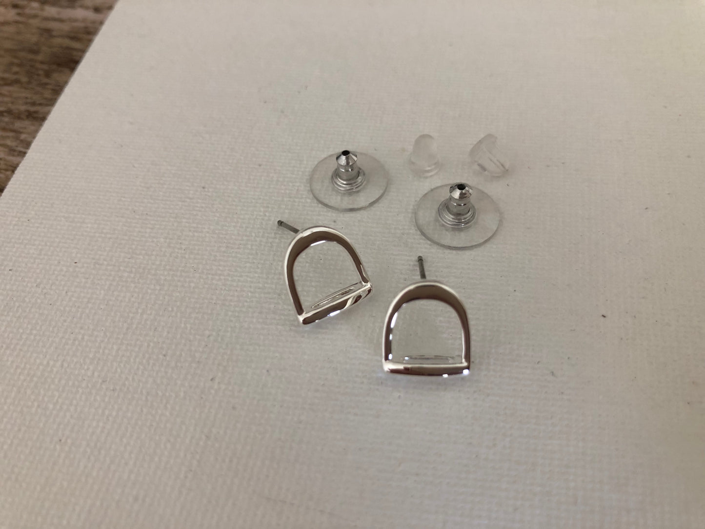 English Saddle Stirrup Earrings POST on CARD