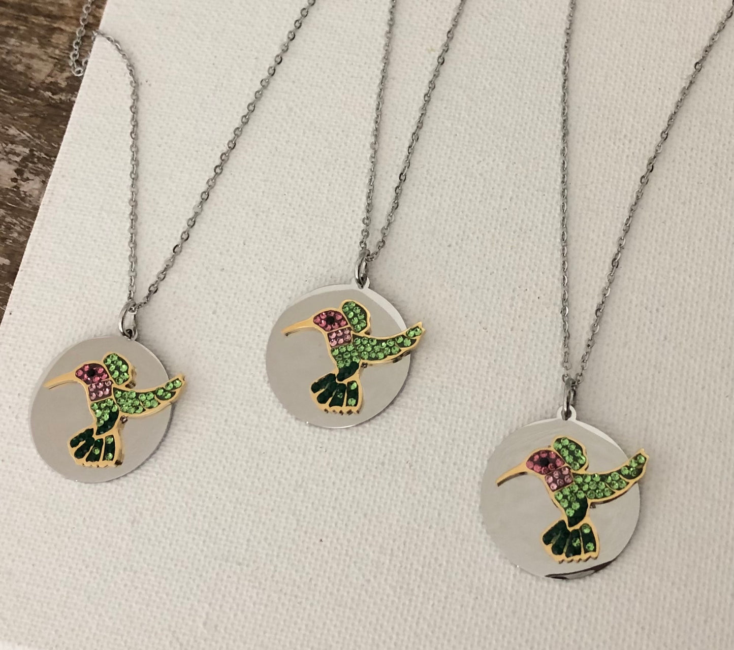 Hummingbird Carded BLING Petite - Necklace