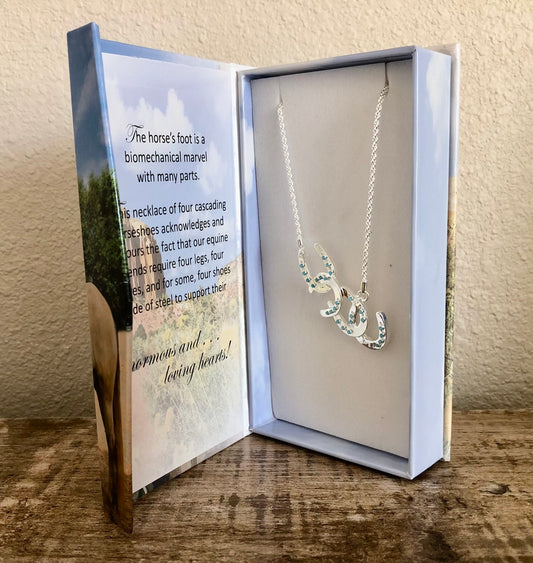 Horseshoes cascading BOXED necklace
