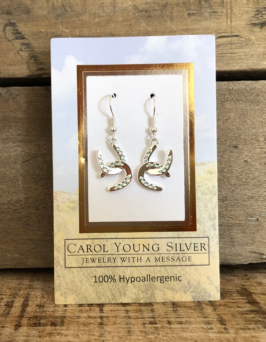Horseshoes Earrings WIRE on CARD
