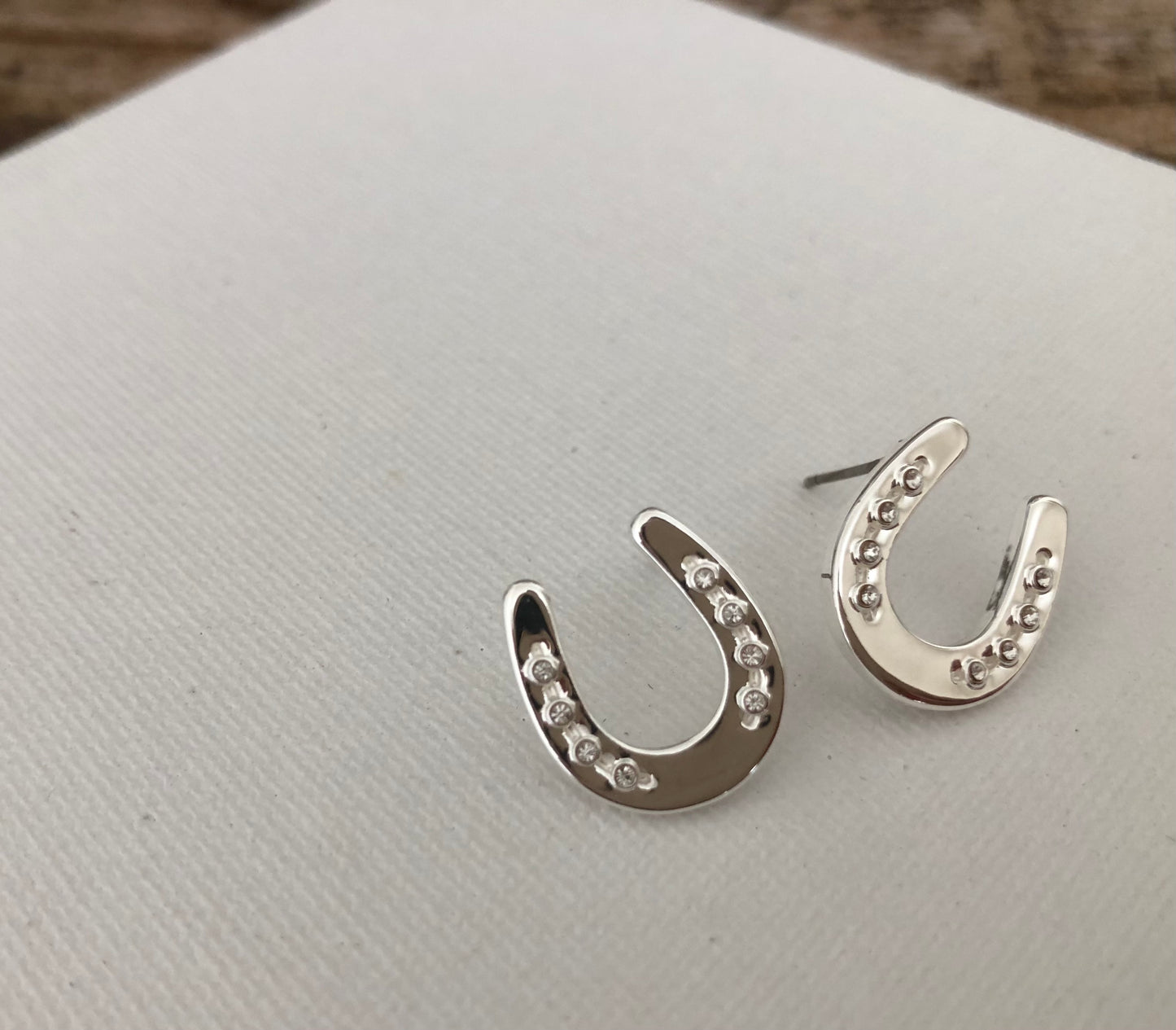 Horseshoes Earrings POST on CARD