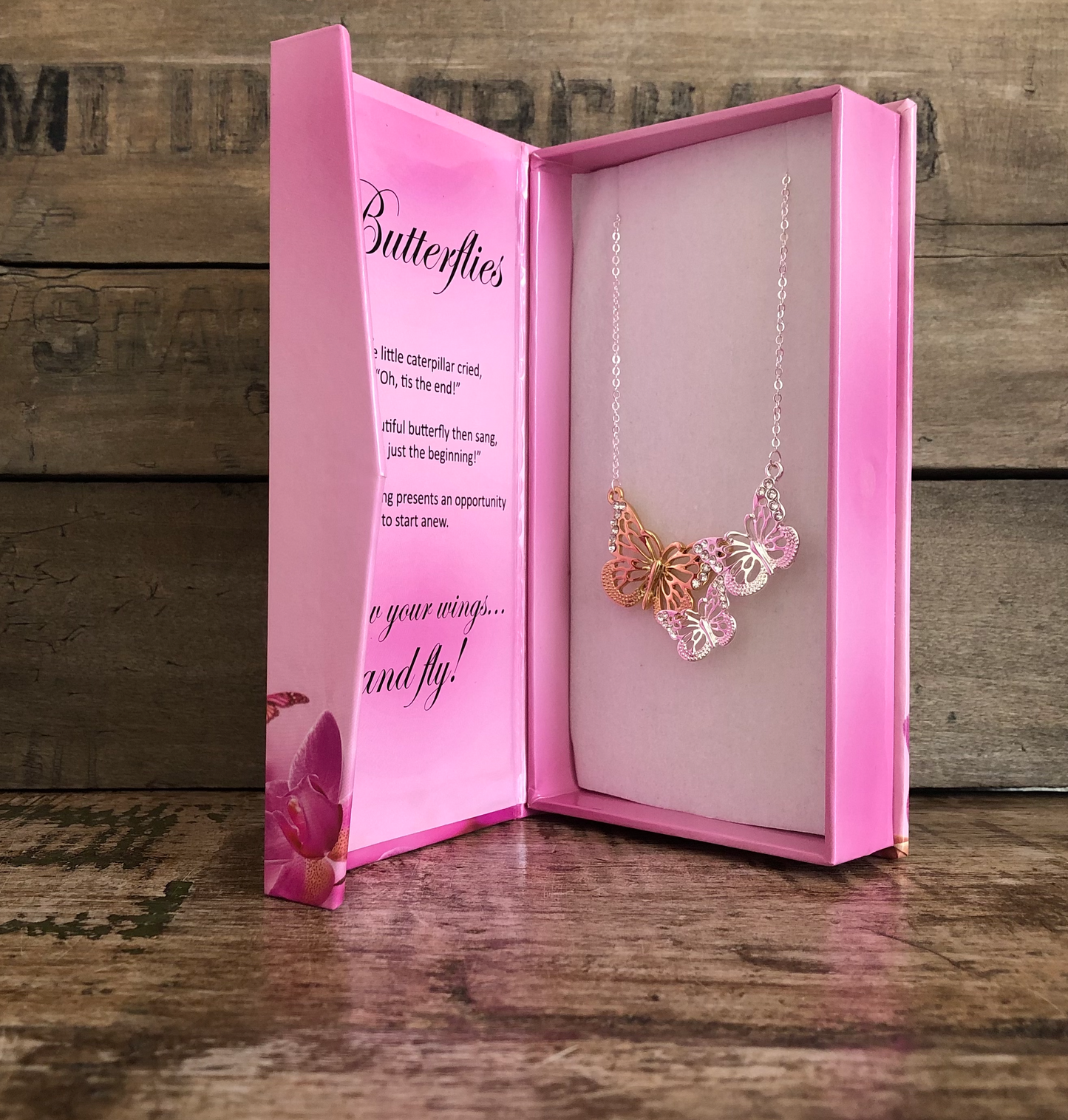 Butterfly BOXED Triple Necklace