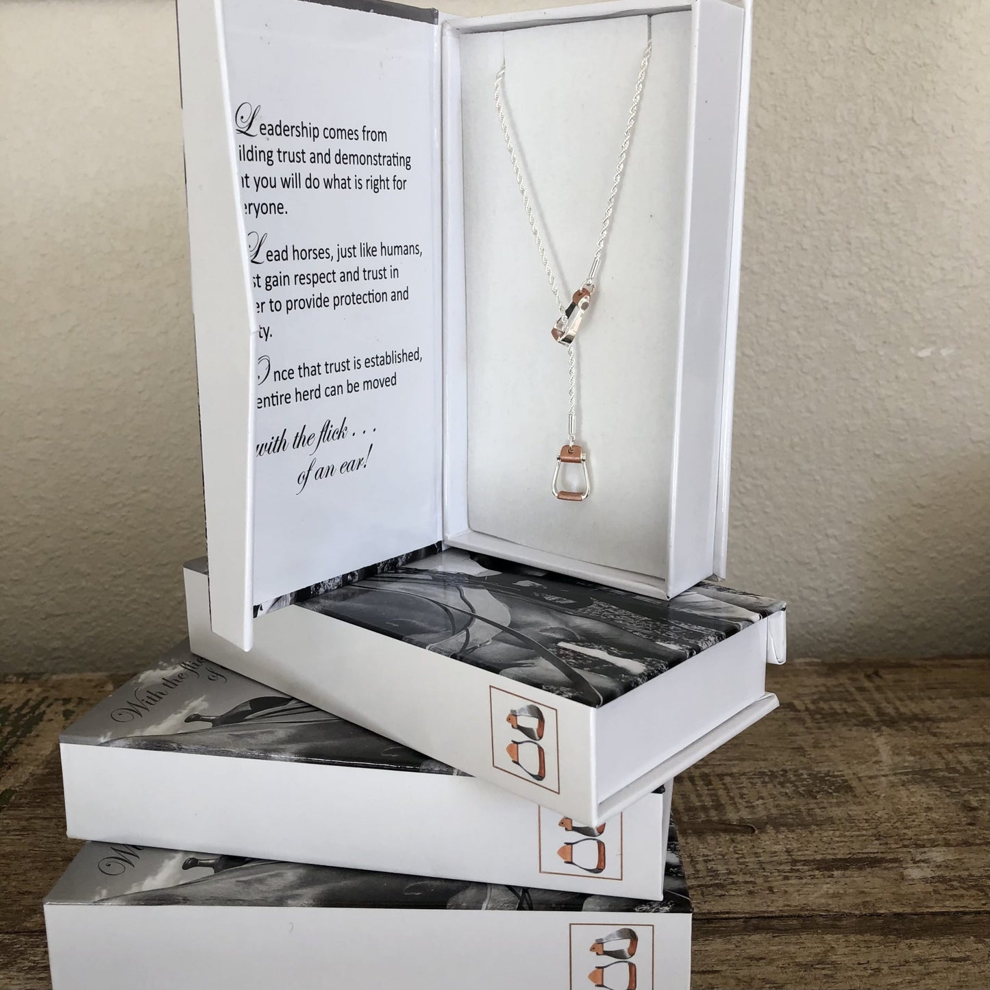 Stirrups "Y" Necklace - Carol Young Silver Inside box