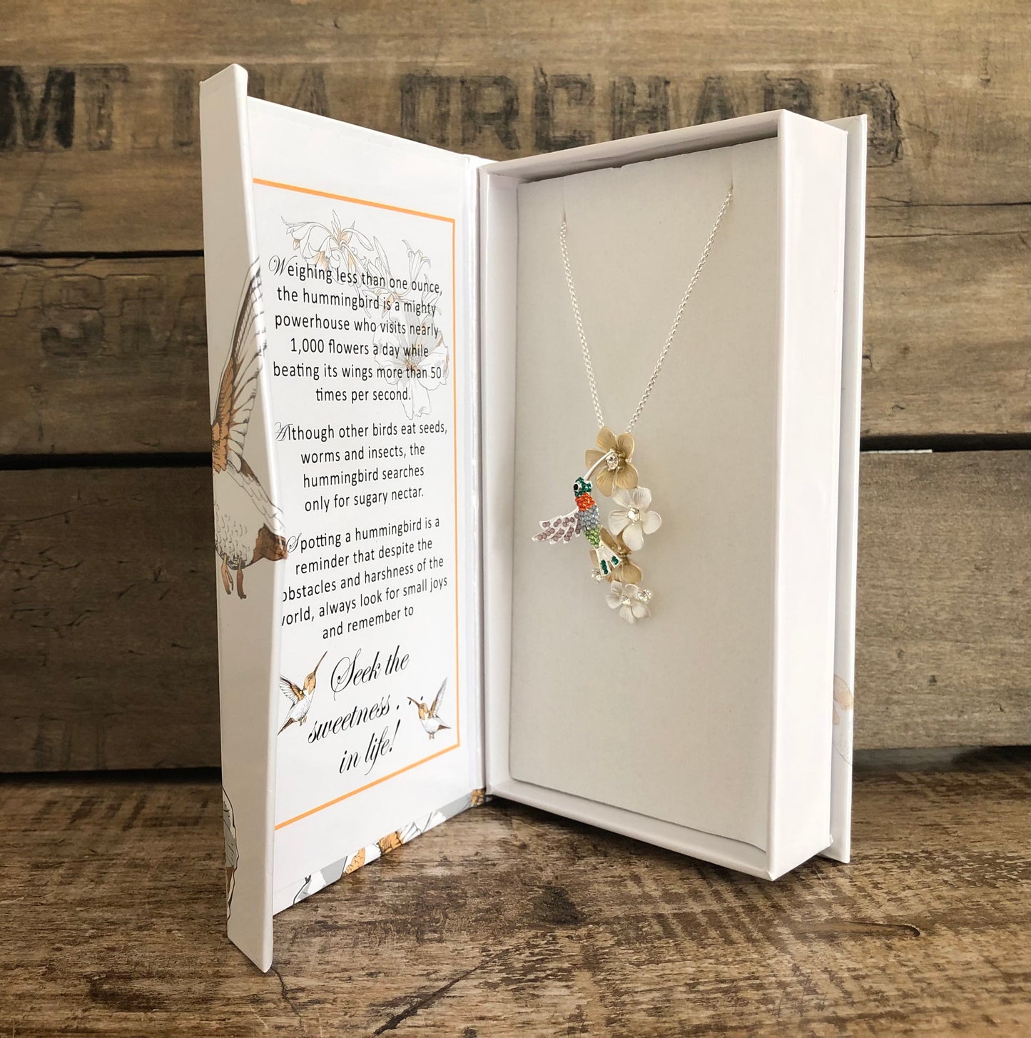 Hummingbird BOXED BLING/Colorful Necklace