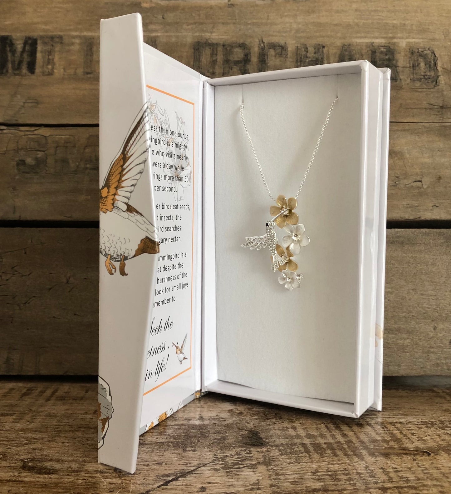 Hummingbird BOXED BLING Sparkle Necklace