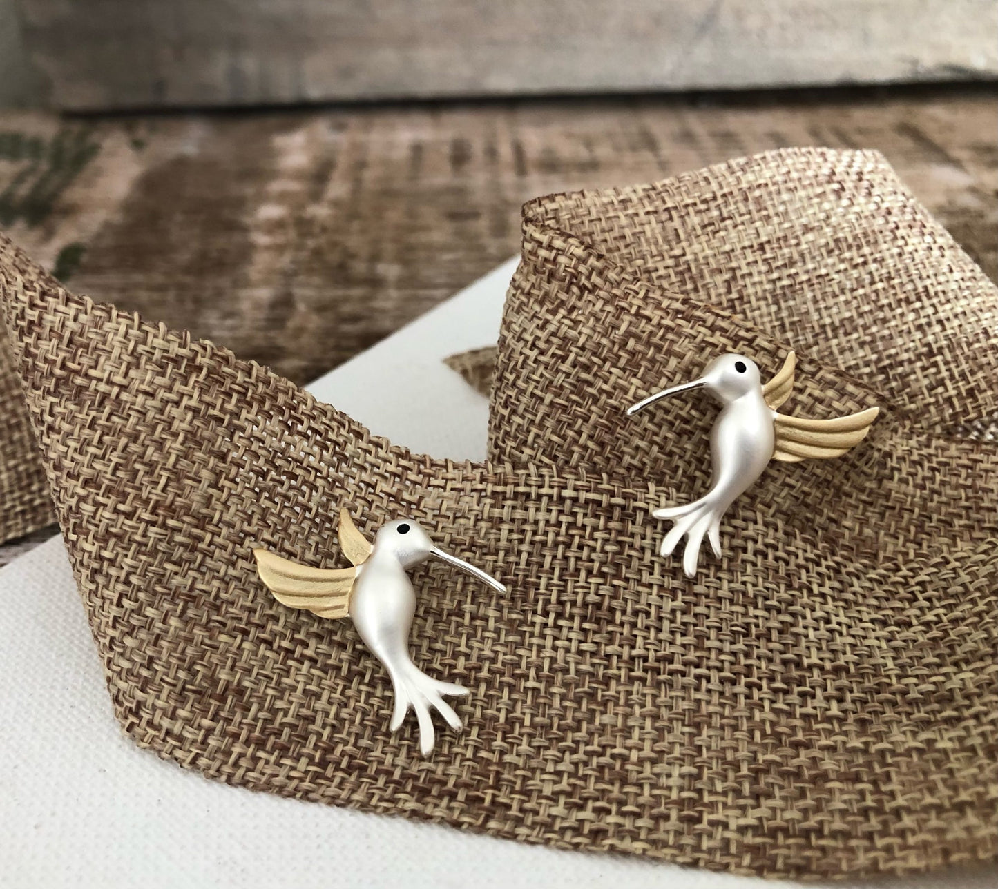 Hummingbird Earrings POST- Carol Young Silver