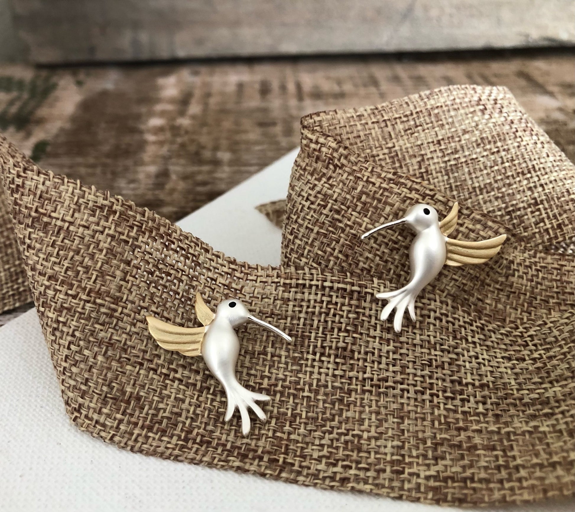 Hummingbird Earrings POST- Carol Young Silver