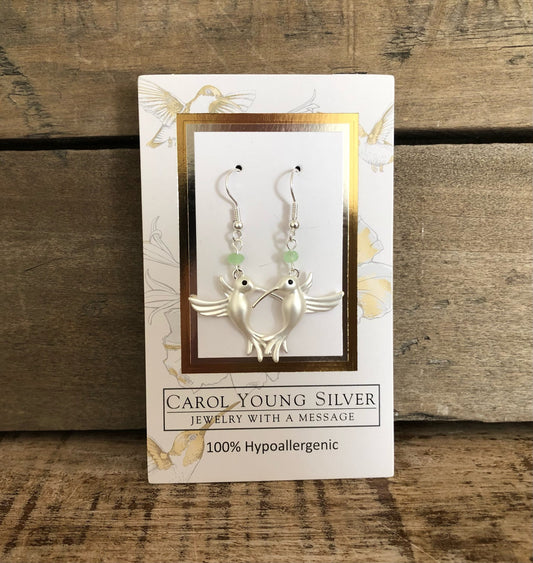 Hummingbird Earrings WIRE- Carol Young Silver