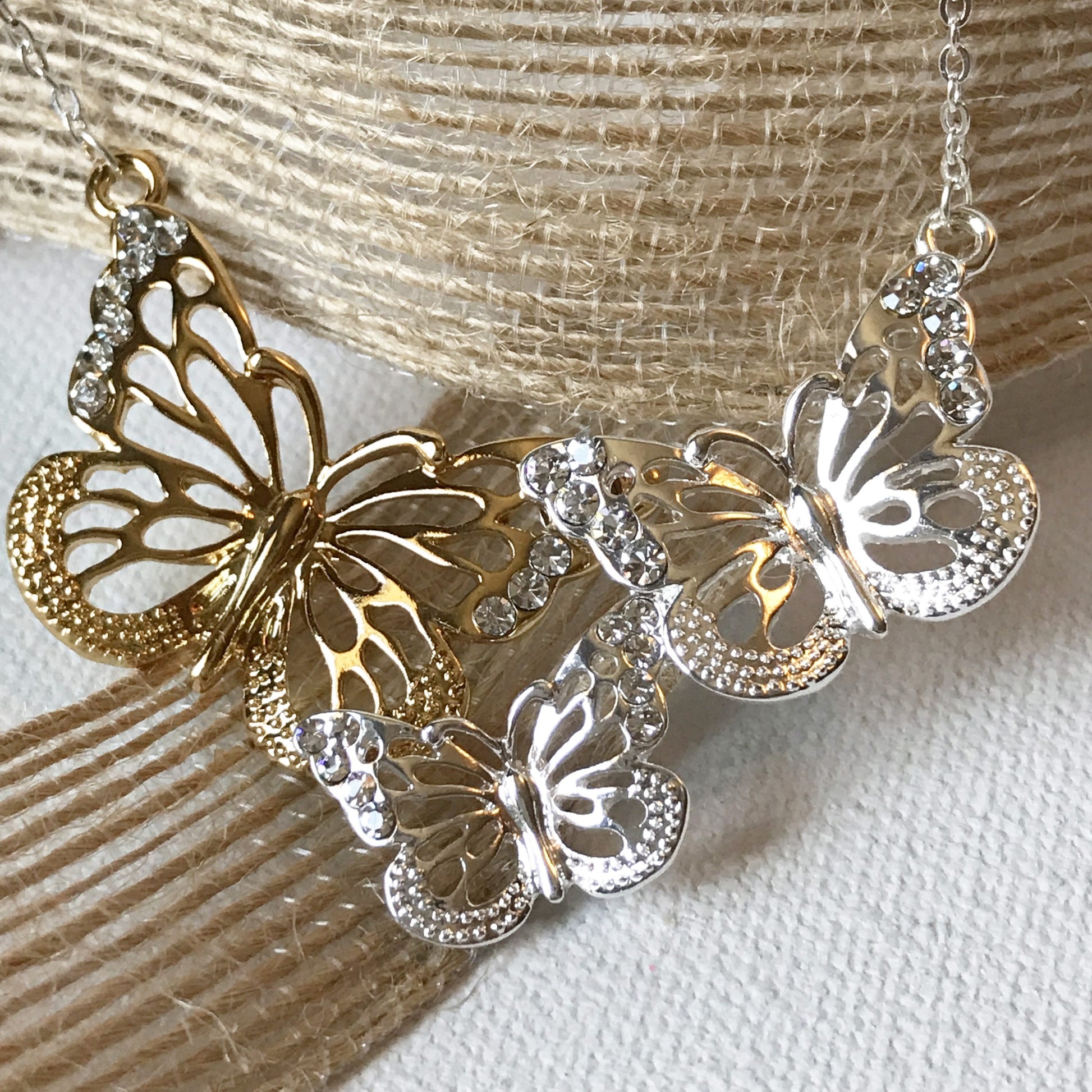 triple butterfly necklace