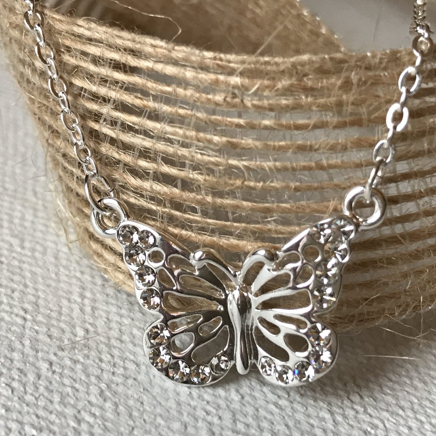 silver butterfly necklace