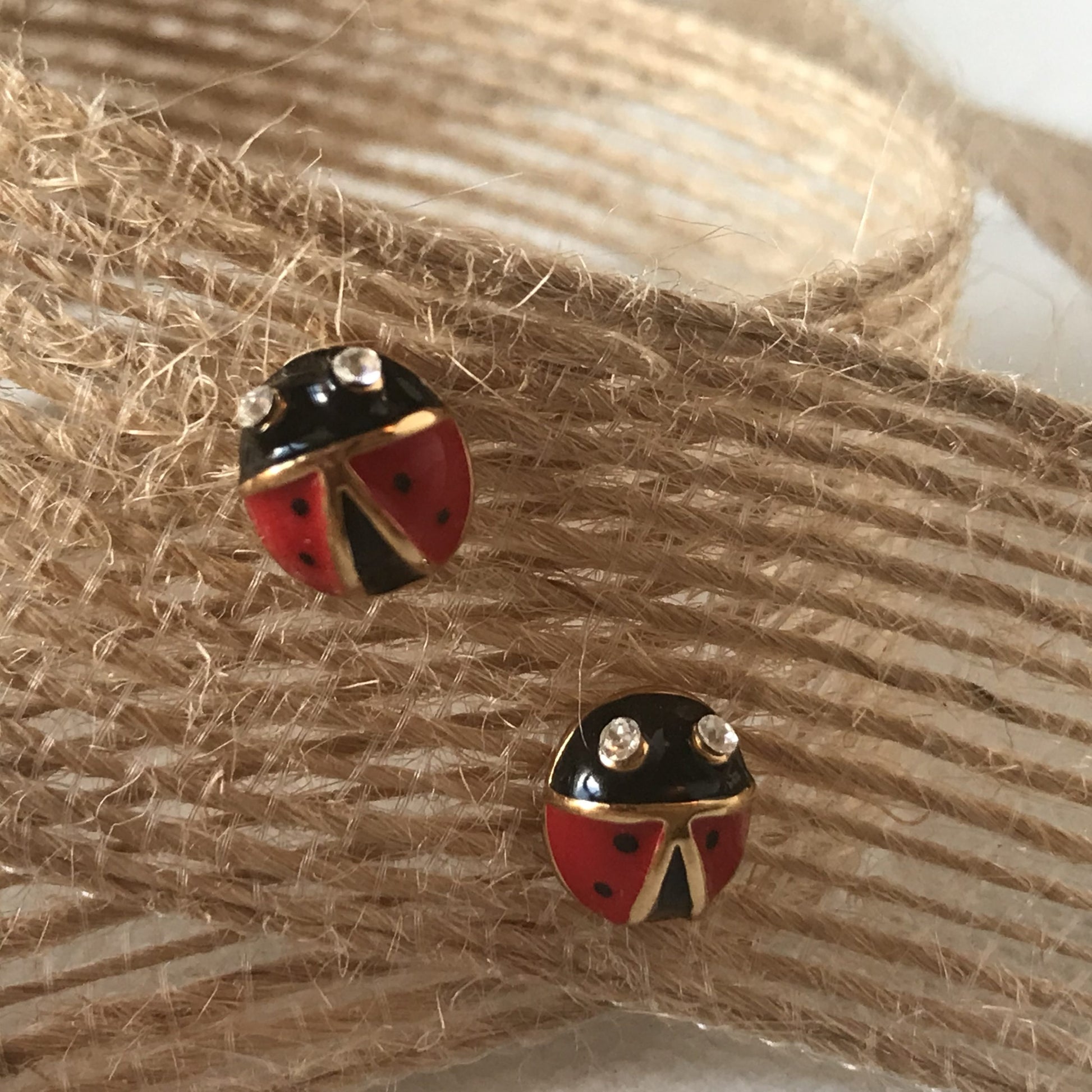 Ladybug Post Earrings Carol Young Silver