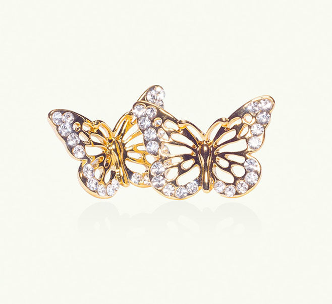 gold-tone butterfly earrings