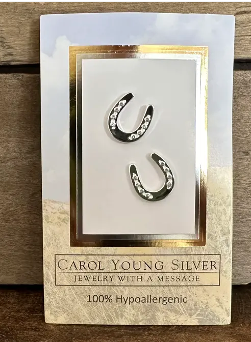 Horseshoes Earrings POST on CARD