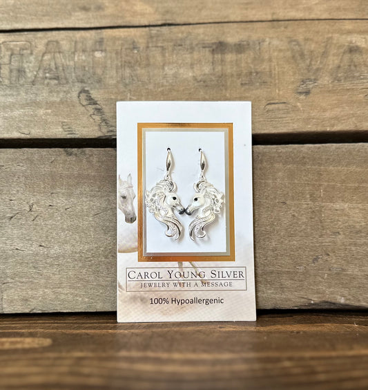 ARABIAN Earrings Horse Face WIRE