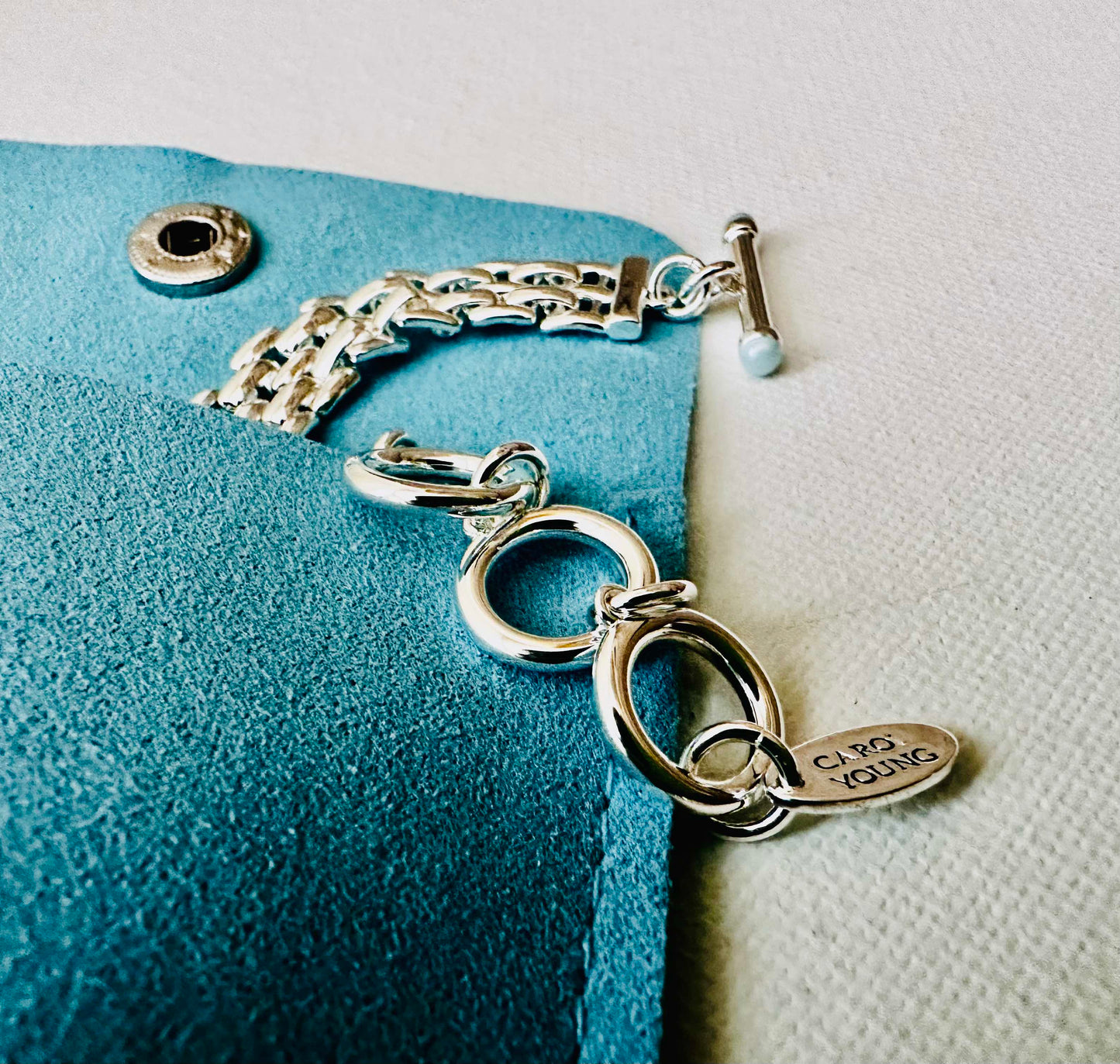 BOLD Bracelet Western Saddle Stirup/Aqua stone w/toggle