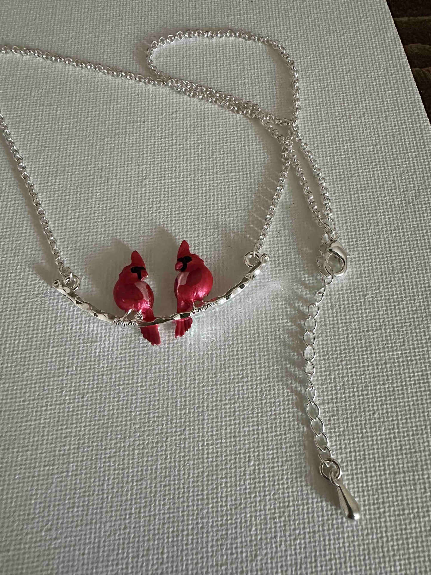Cardinal BOXED Silver Tone Branch Necklace