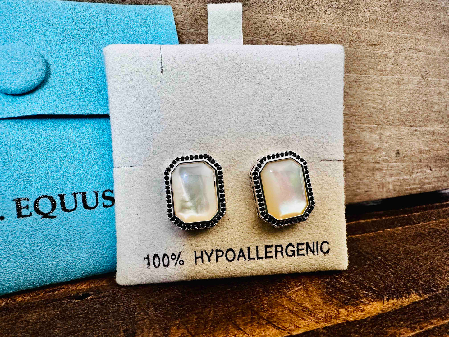 Bold/Modern Mother of Pearl Earrings POST/Jewelry