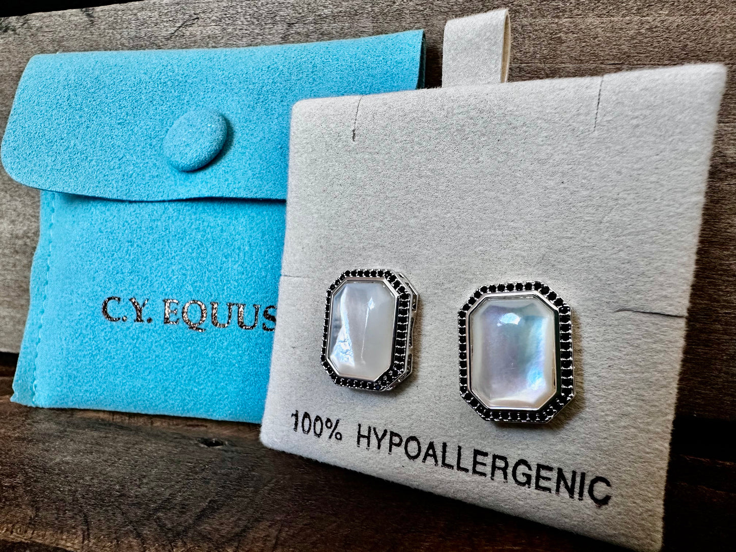 Bold/Modern Mother of Pearl Earrings POST/Jewelry