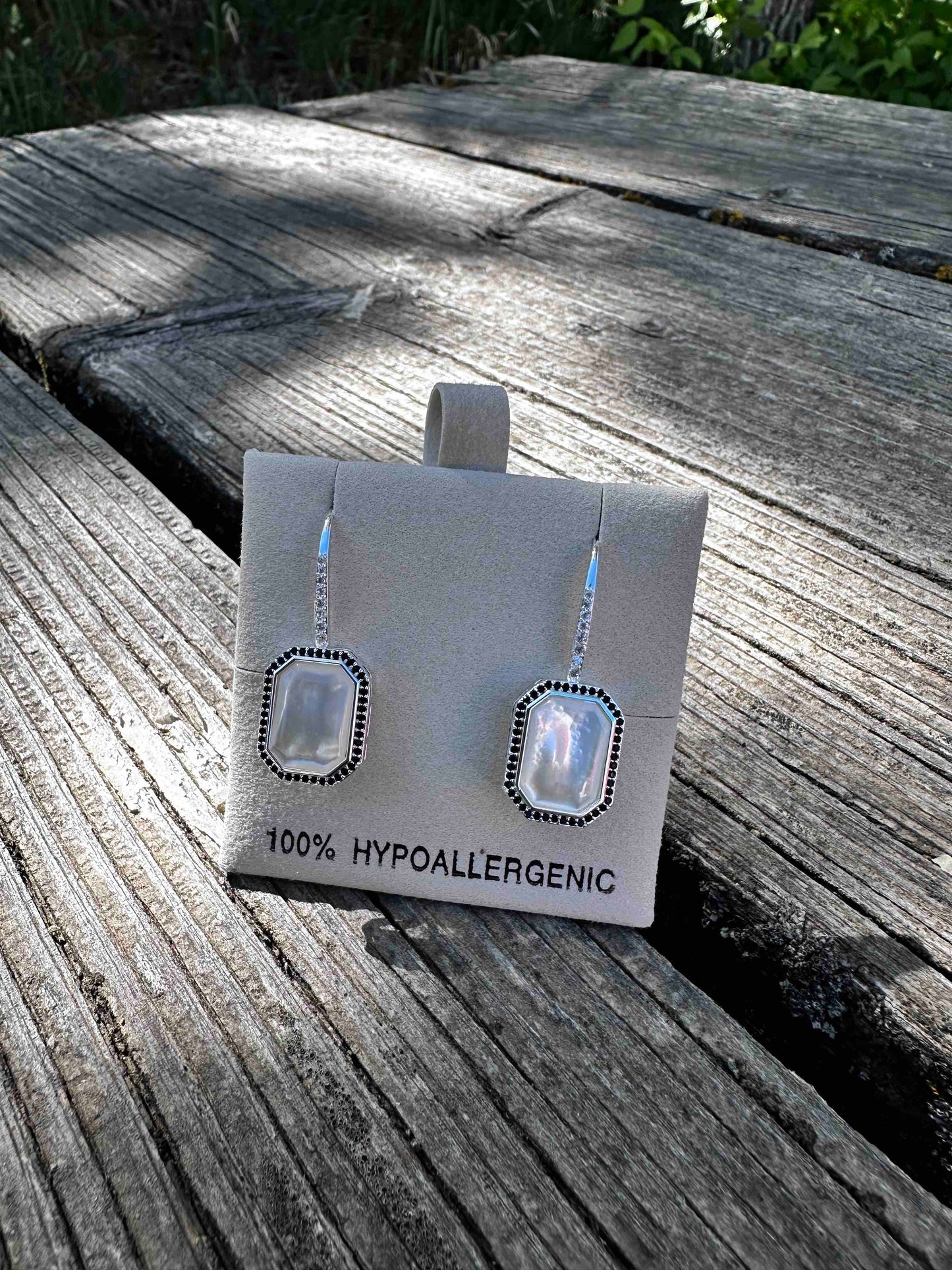 BOLD/Modern Mother of Pearl Earrings/Wire