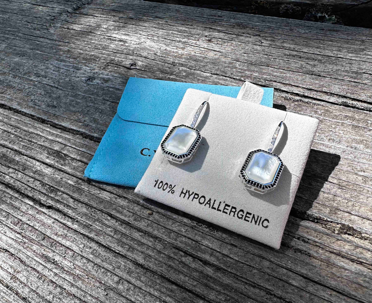 BOLD/Modern Mother of Pearl Earrings/Wire