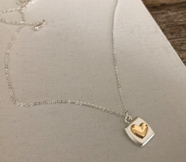 Valentine Heart in Square Necklace