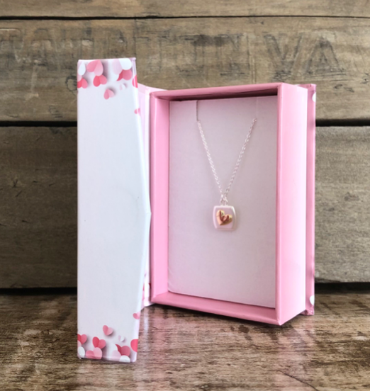 Valentine Heart in Square Necklace