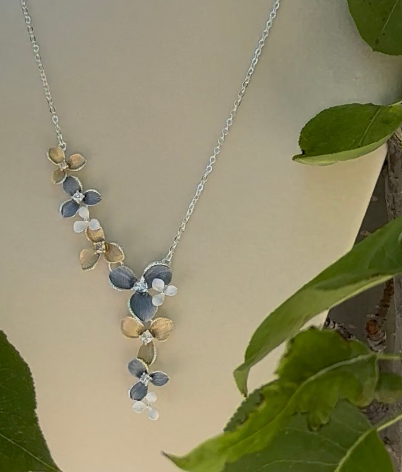 Cascading floral jewelry set