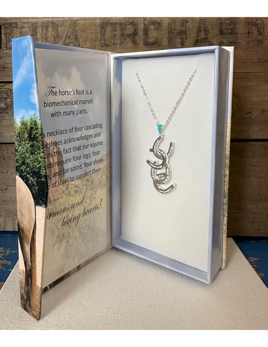 Four Horseshoes BOXED Necklace