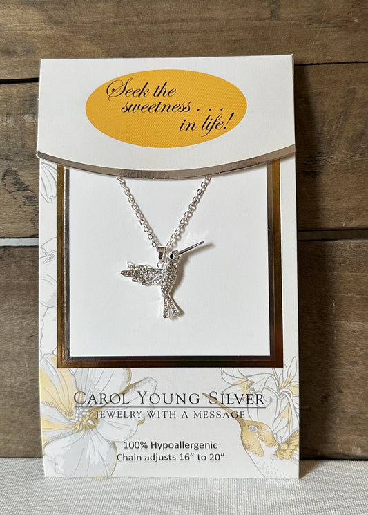 Hummingbird Carded SPARKLE Petite - Necklace