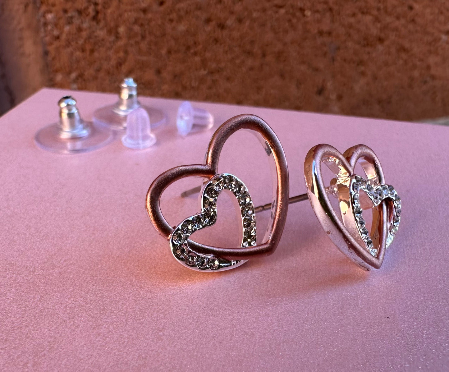Double Heart Valentine Earrings