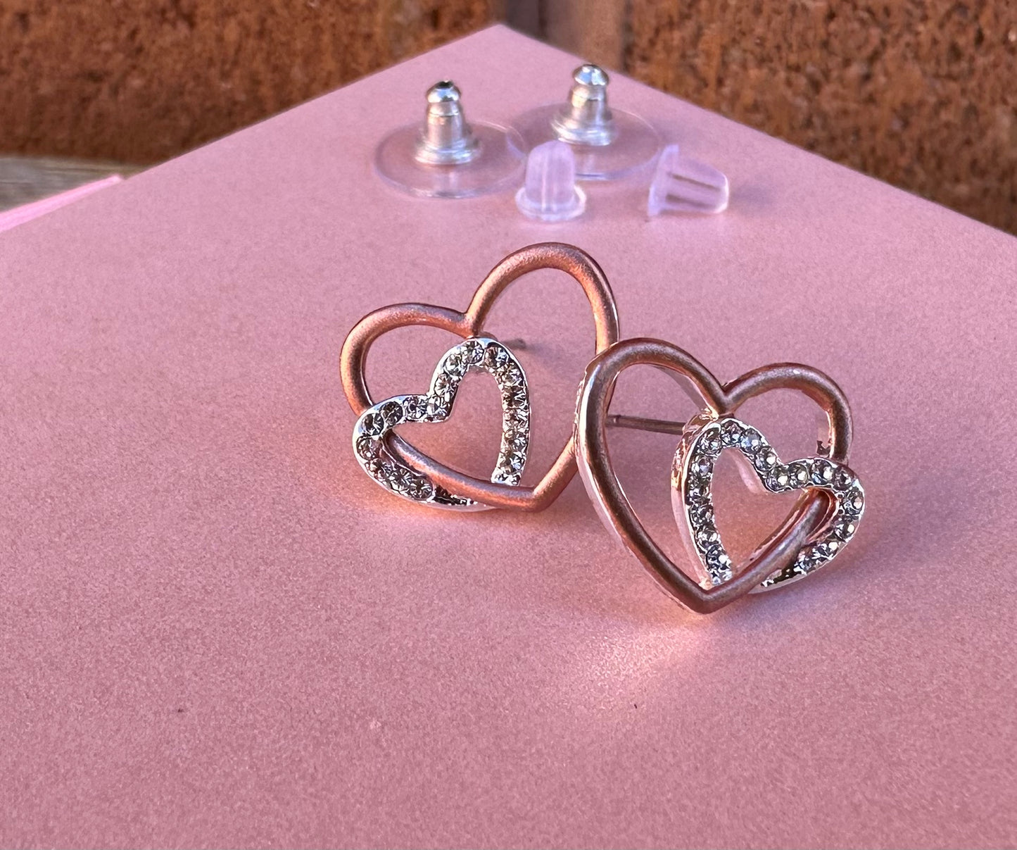 Double Heart Valentine Earrings