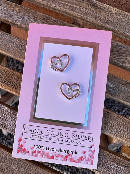 Double Heart Valentine Earrings