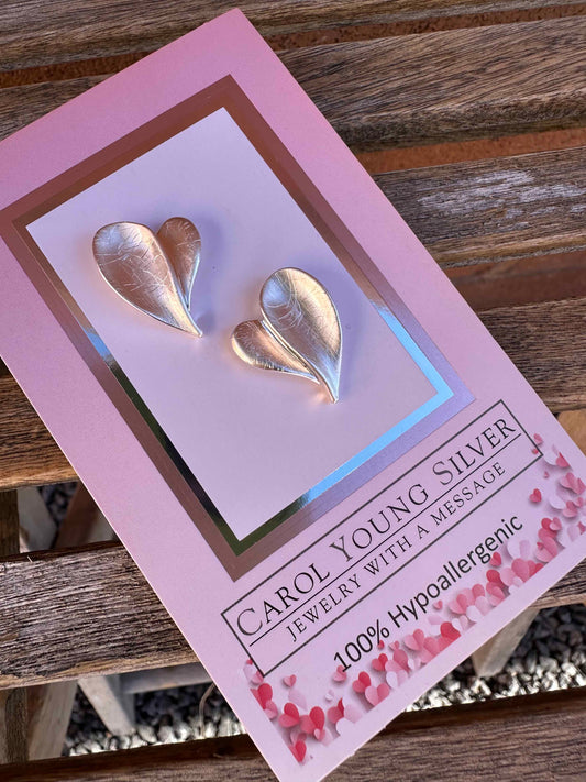 Puffy, swirl heart Valentine Earrings