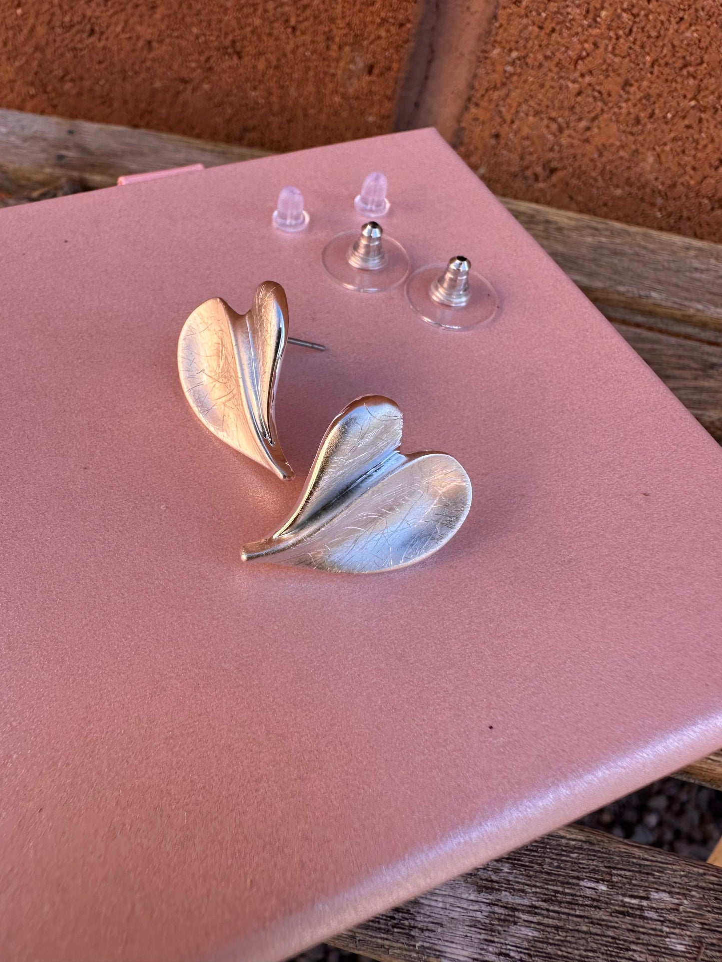 Puffy, swirl heart Valentine Earrings