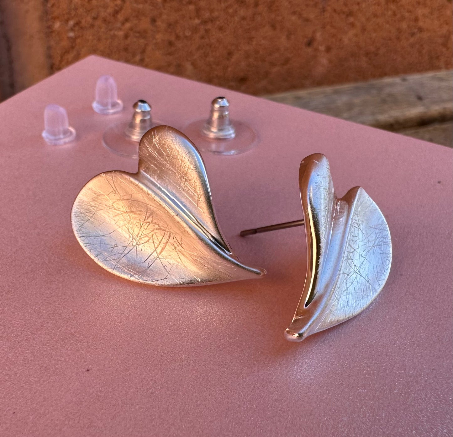 Puffy, swirl heart Valentine Earrings