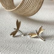 Dragonfly Earrings/Petite Gold & Silver Tone on Card