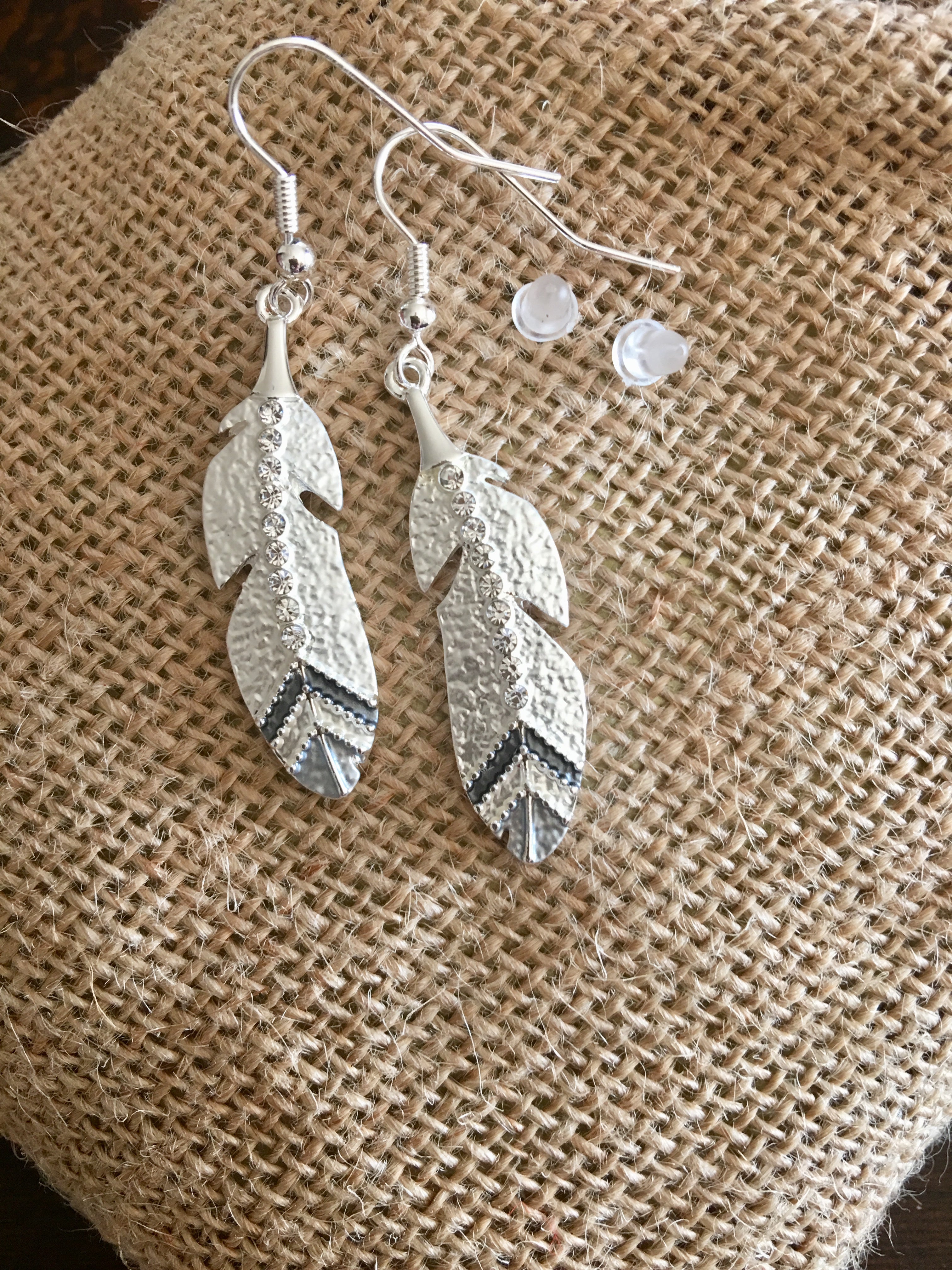 Silver and Rose Gold Feather Earrings - Cavendish French