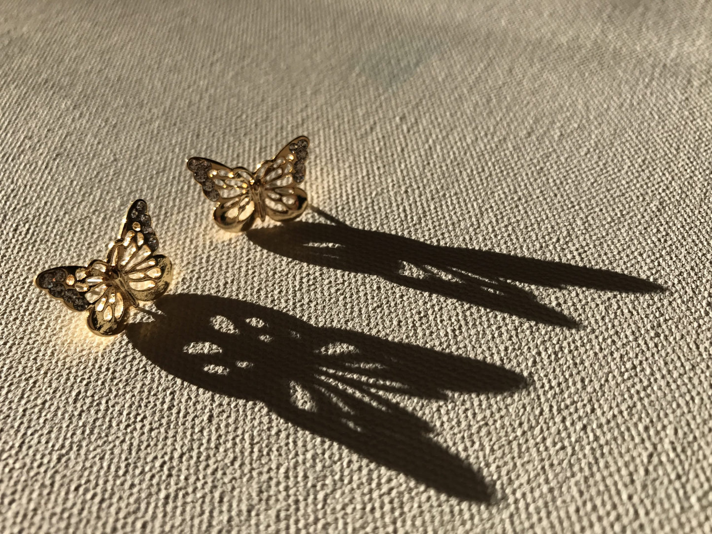 gold-tone butterfly earrings