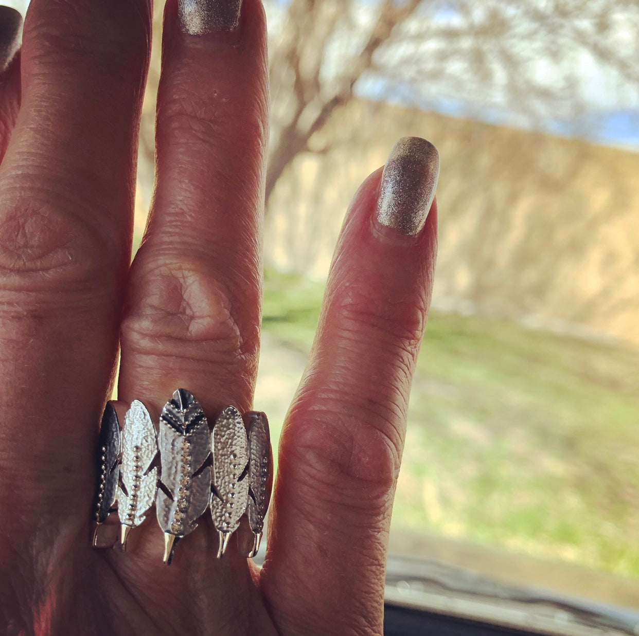 Eagle Feather Ring Carol Young Silver