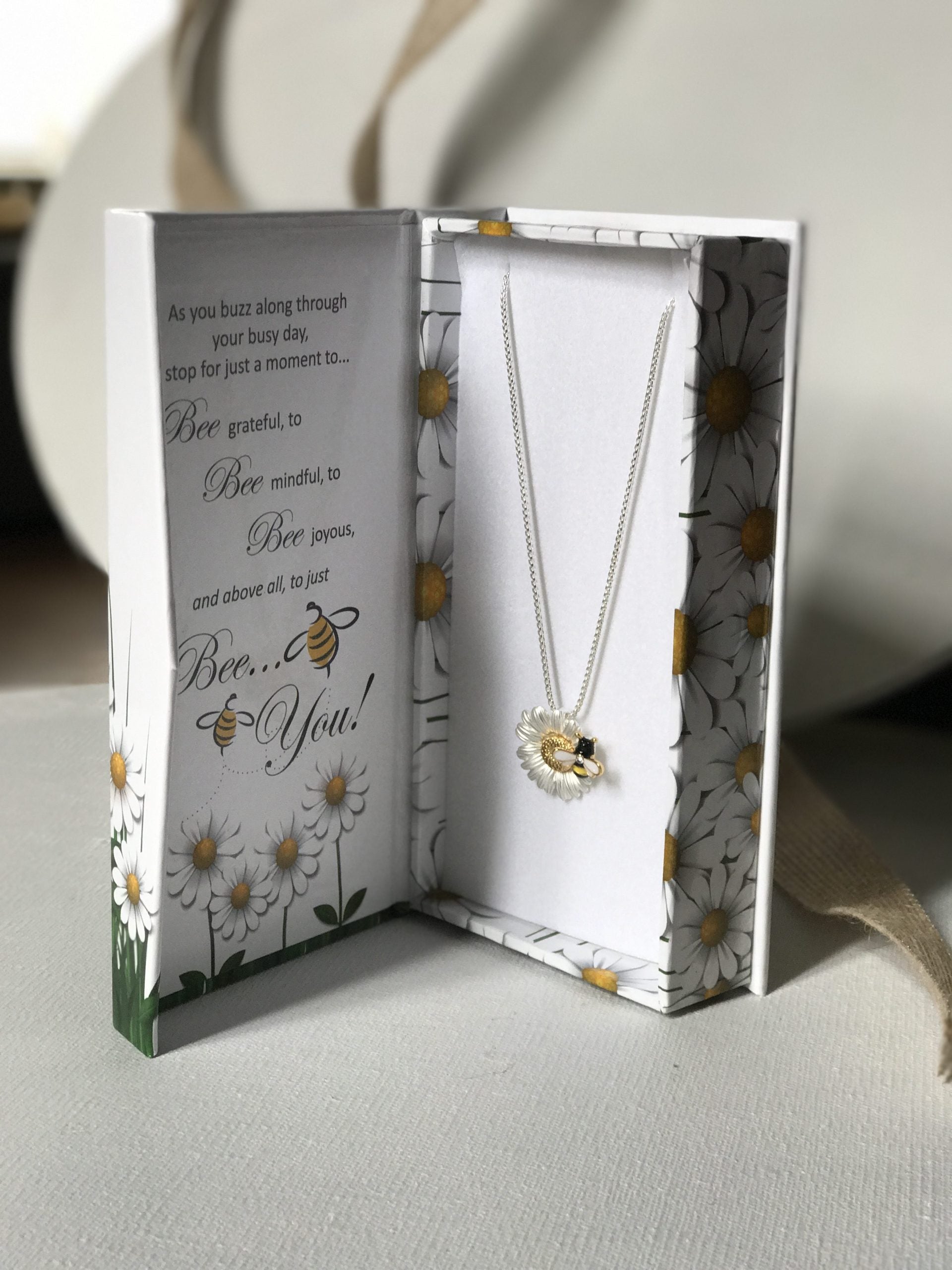 bee necklace box