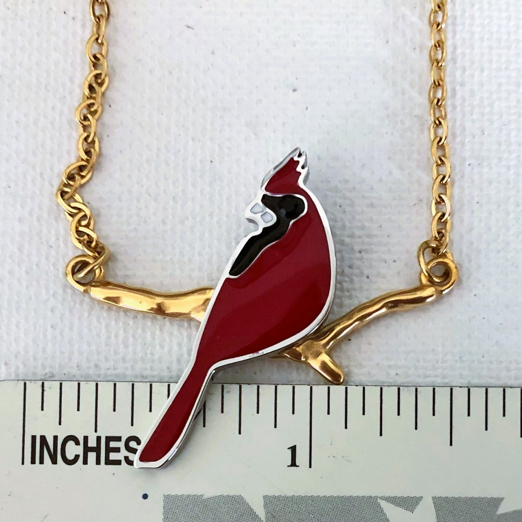 Cardinal on Branch Necklace