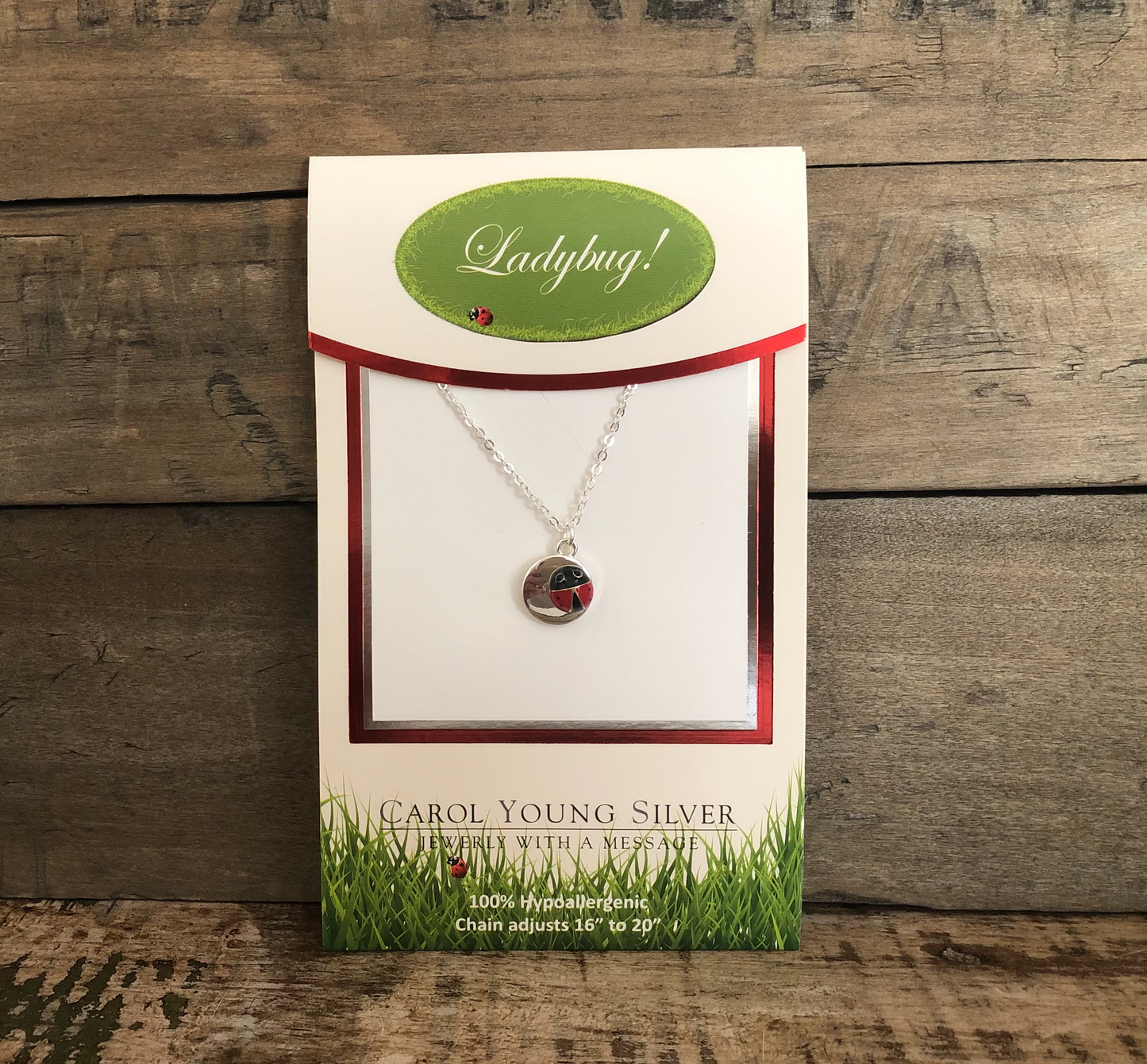 Ladybug CARDED Petite Necklace